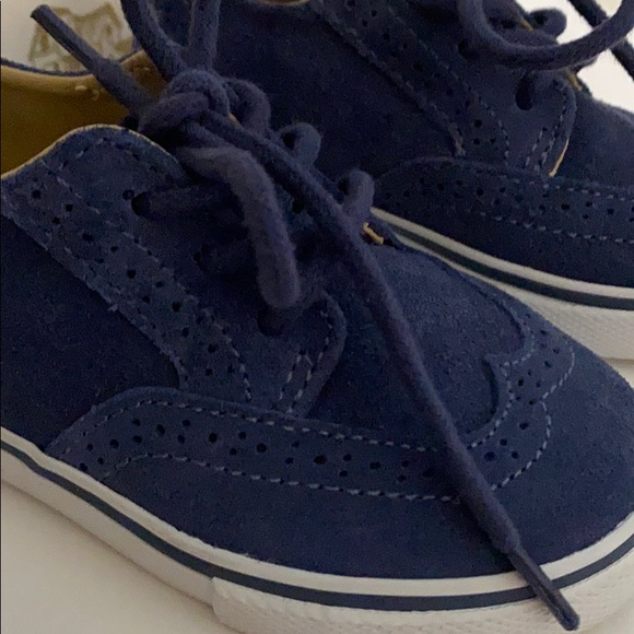 Janie and Jack navy wingtip sneakers #1 - Picture 4 of 5